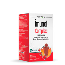 Комплекс для імунітету з бета-глюканом, вітамінами С, D3, цинком, міддю та селеном Orzax Imunol Сomplex, 30 капсул